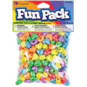Assorted Colors - Fun Pack Acrylic Heart Beads 210/Pkg