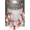 Jewelry Basics Pearl and Crystal Bead Mix 8mm-10mm 51/Pkg - Brown and Peach Roun