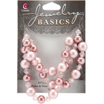 Jewelry Basics Pearl and Crystal Bead Mix 8mm-10mm 51/Pkg - Pink and Bronze Roun