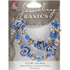 8" Blue Fancy Round Mix - Jewelry Basics Glass Bead Strands