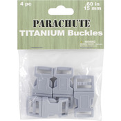 Titanium - Parachute Cord Bracelet Buckles 15mm 4/Pkg