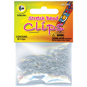 Clear - Stretch Band Bracelet Loops Clips 50/Pkg