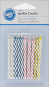 Assorted Striped Spirals - Relighting Candles 2.5" 10/Pkg