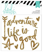 Wanderlust Vinyl Gold Glitter Stickers - Heidi Swapp
