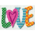 7"X5" Stitched In Yarn - Love Needlepoint Kit
