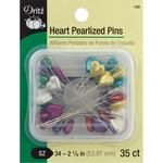 Size 34 35/Pkg - Heart Pearlized Pins