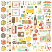 Fundamentals Cardstock Stickers - Summer Vibes - Simple Stories