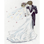 10"X14" 14 Count - Wedding Couple Counted Cross Stitch Kit