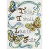 5"X7" 14 Count - Live In Faith Mini Counted Cross Stitch Kit