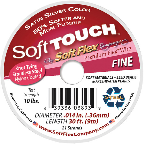 Soft Flex Wire 49-Strand .019 Diameter 30'/Pkg-Satin Silver