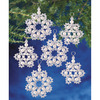 Holiday Beaded Ornament Kit - Crystal & Pearl Snowflakes 2.5" Makes 12