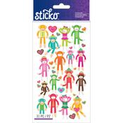 Sock Monkey Classic Sticko Stickers