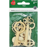 Keys 8/Pkg - Assorted Wood Shapes