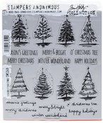 Scribbly Christmas Cling Rubber Stamp Set - Tim Holtz