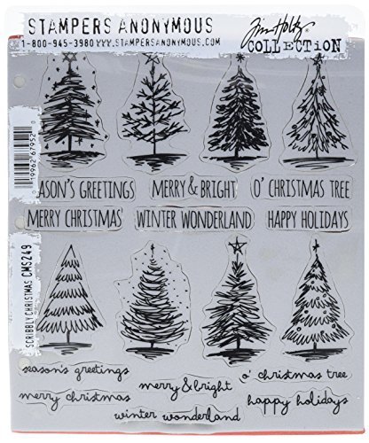 Tim Holtz Cling Stamps 7X8.5 Mini Swirley Snowflakes