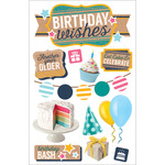 Birthday Wishes - Paper House 3D Stickers 4.5"X8.5"