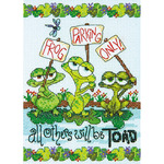 5"X7" 14 Count - Frog Parking Mini Counted Cross Stitch Kit