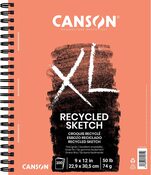 Canson XL Recycled Side Spiral Sketch Paper Pad 9"X12"