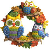 17" Round - Owl Wreath Felt Applique Kit