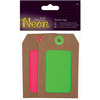 Pink & Green - Papermania Neon Pocket Tags 4/Pkg