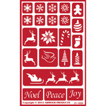 Holiday Baubles - Over 'N' Over Reusable Stencils 5"X8"