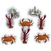 Crab & Lobster - Eyelet Outlet Shape Brads 12/Pkg