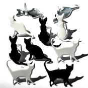 Silhouette Cat Shape Brads - Eyelet Outlet