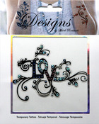 Multi Colored Love Jeweled Temporary Tattoo - Mark Richards