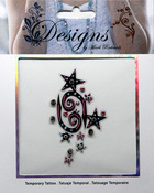Pink & Black Stars Jeweled Temporary Tattoo - Mark Richards