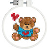 Kid Stitch Bear & Balloon Stamped Cross Stitch Kit - 3" Round
