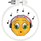 Kid Stitch Singing Along Stamped Cross Stitch Kit - 3" Round
