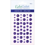 Glitter Violet - Eyelet Outlet Adhesive-Back Enamel Dots 54/Pkg