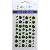 Glitter Green - Eyelet Outlet Adhesive-Back Enamel Dots 54/Pkg