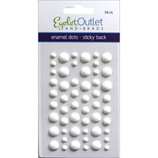 Matte White - Eyelet Outlet Adhesive-Back Enamel Dots 54/Pkg