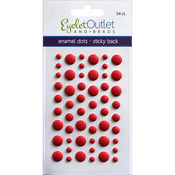 Matte Red - Eyelet Outlet Adhesive-Back Enamel Dots 54/Pkg