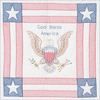 God Bless America - Stamped White Wall Or Lap Quilt 36"X36"