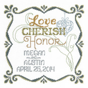 9.5"X9.5" 14 Count - Honoring Marriage Wedding Record Counted Cross Stitch Kit