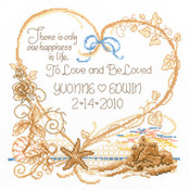 7.5"X8" 14 Count - Seaside Wedding Wedding Record Counted Cross Stitch Kit