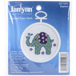 2.5" Round 18 Count - Elephant Mini Counted Cross Stitch Kit