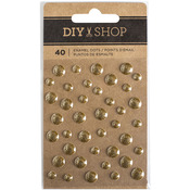 Gold .25" & .375" - DIY Shop 3 Enamel Dots Stickers 40/Pkg