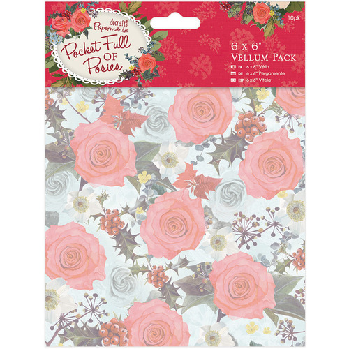 Paper Crafts > Paper > Papermania Pocket Full Of Posies Vellum 6"X6" 10/Pkg: A Cherry On Top