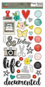 Life In Color Chipboard Stickers - Simple Stories 