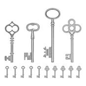 Silver Idea-Ology Adornments Keys, Tim Holtz