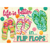 7"X5" 14 Count - Flip Flops Mini Counted Cross Stitch Kit