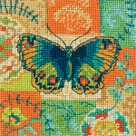5"X5" Stitched In Thread - Butterfly Pattern Mini Needlepoint Kit