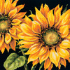14"X14" Stitched In Wool - Dramatic Sunflower Needlepoint Kit