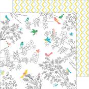 Florals And Birds Paper - Felicity - Pinkfresh 