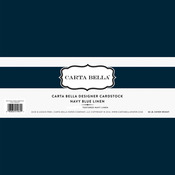 Navy Blue Linen - Carta Bella Designer 80 lb Cover Cardstock