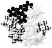 Black Fabric Blossoms - Queen & Co