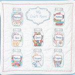 Mason Jars - Stamped White Wall Or Lap Quilt 36"X36"